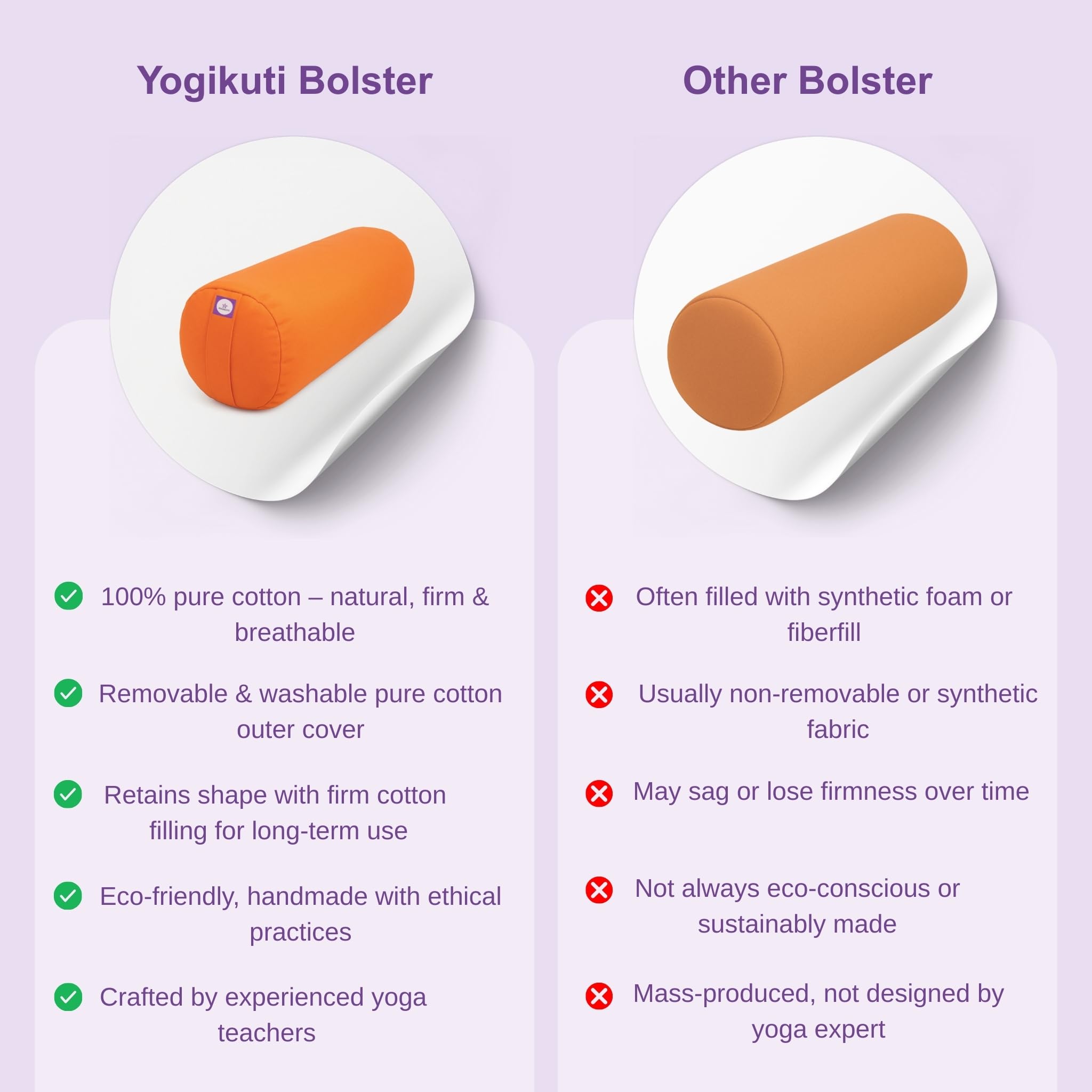 Amazon | Yogikuti ラウンドボルスター リストラティブヨガ&瞑想用